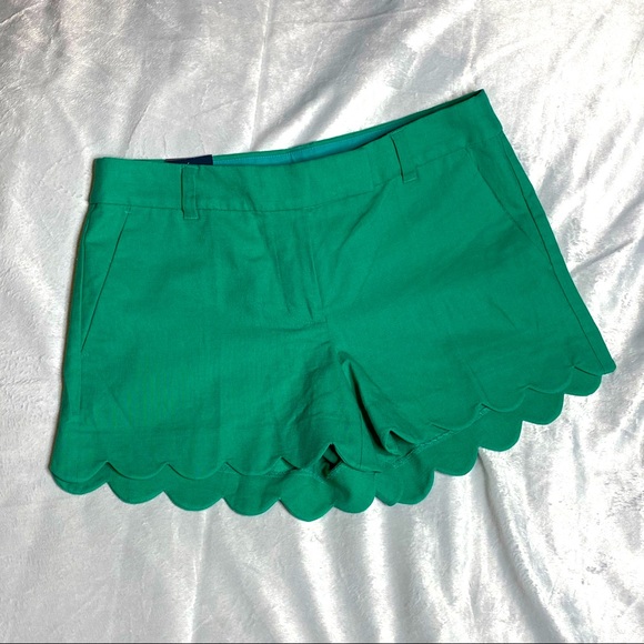 J Crew Linen Blend Scallop Shorts - Picture 1 of 6